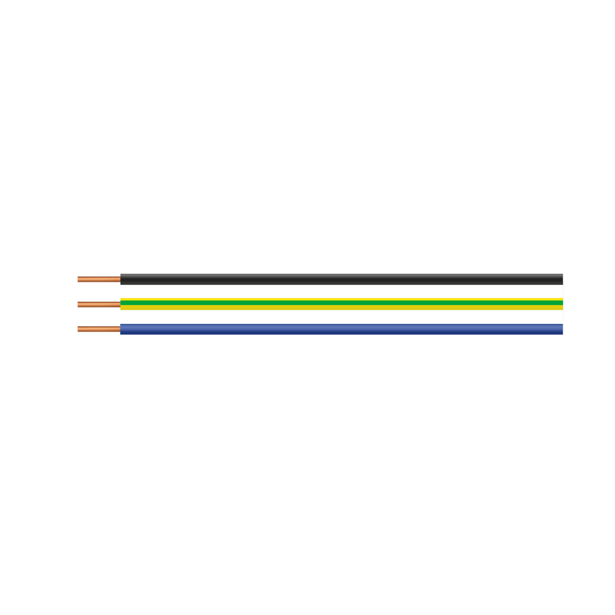 Aderleitung H07V-U 6 mm², grün-gelb, 100m Bund, eindrähtig